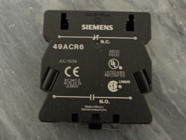 49ACR6:SIEMENS Auxiliary Contact 49ACR6, SIEMENS / The Motor Control Center