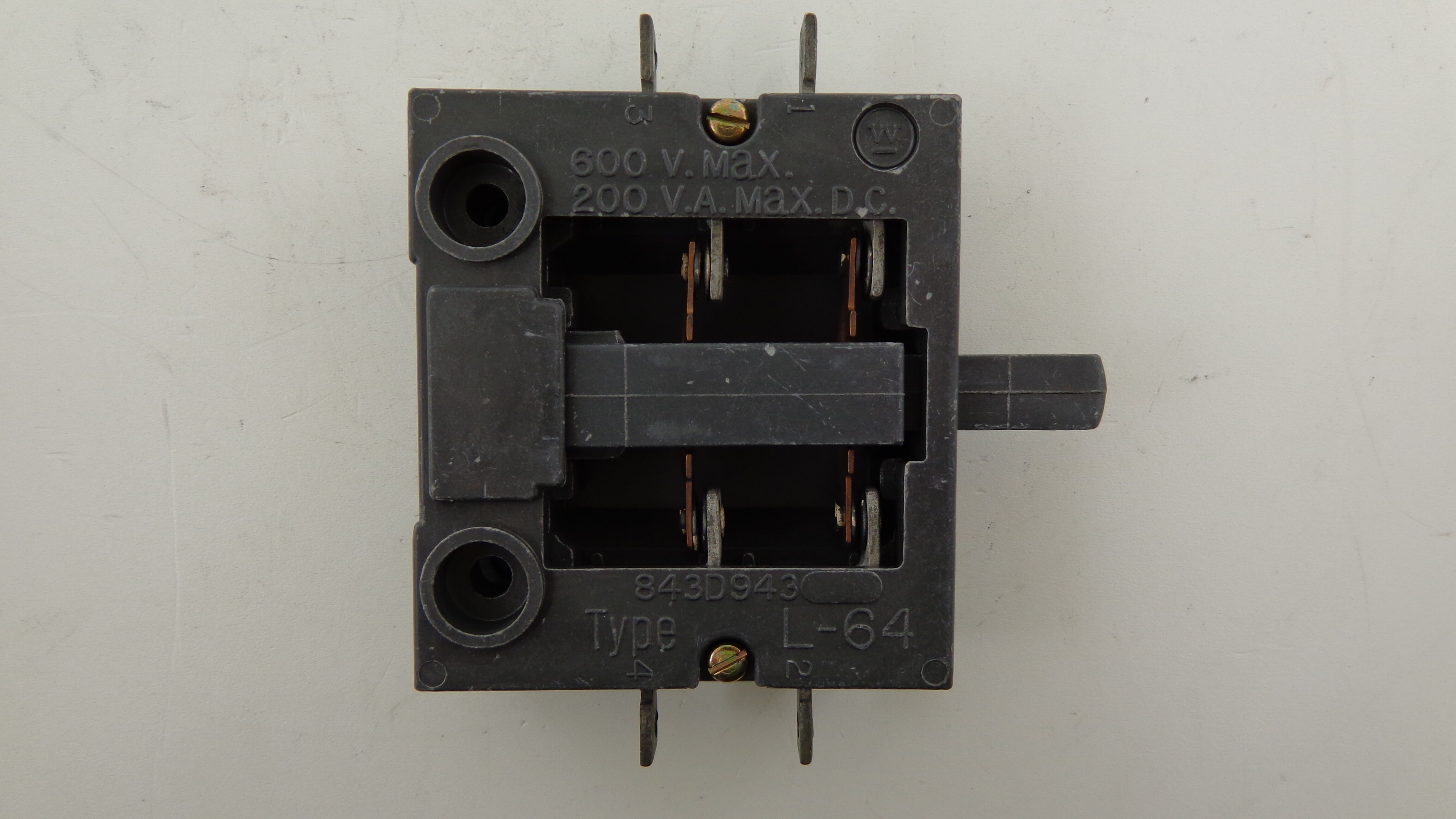 843D943G06 WESTINGHOUSE ELECTRICAL INTERLOCK CONTACT BLOCK TYPE L 64 