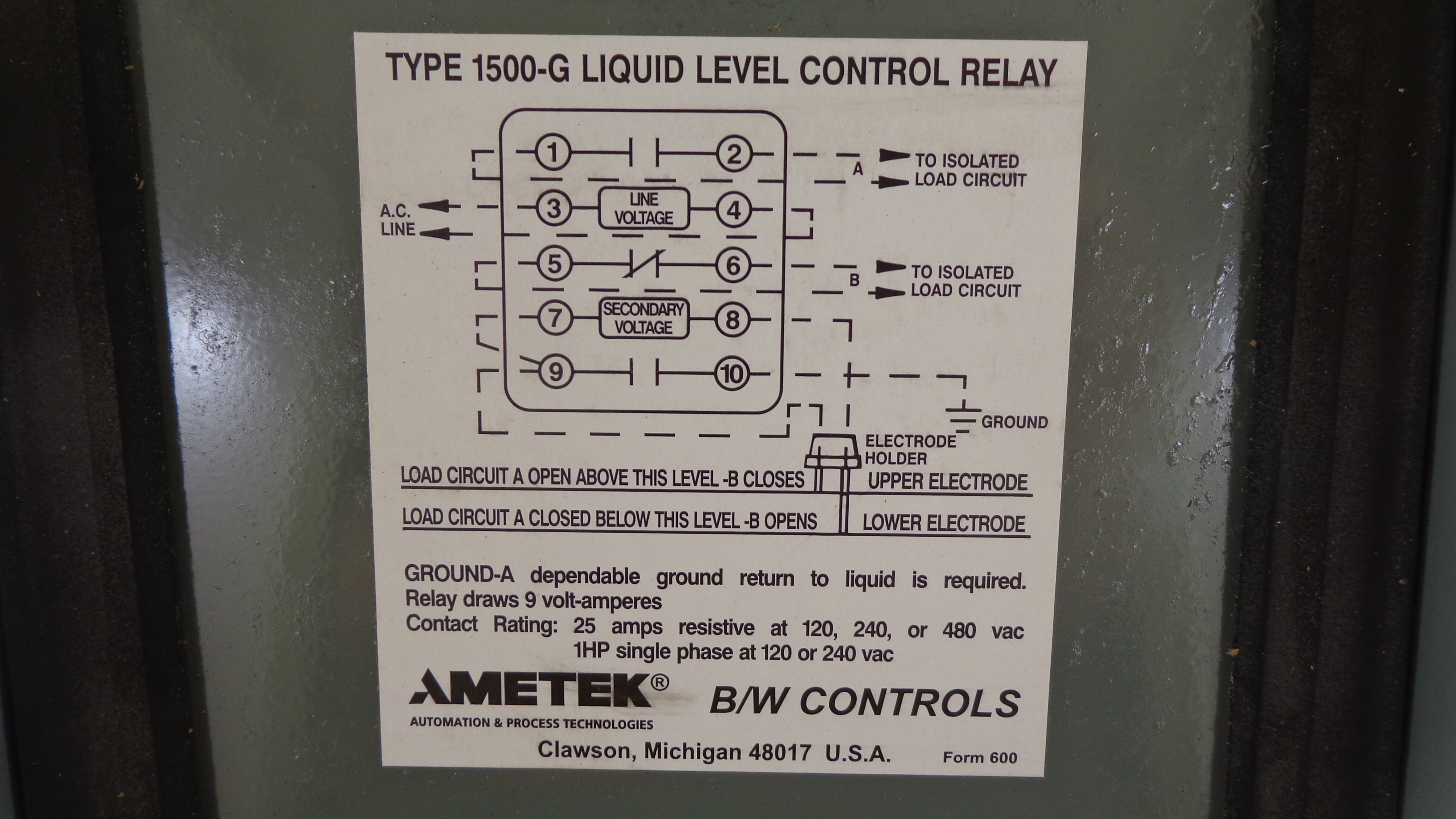 BW Controls Liquid Level Control Relay For Accurate Philippines