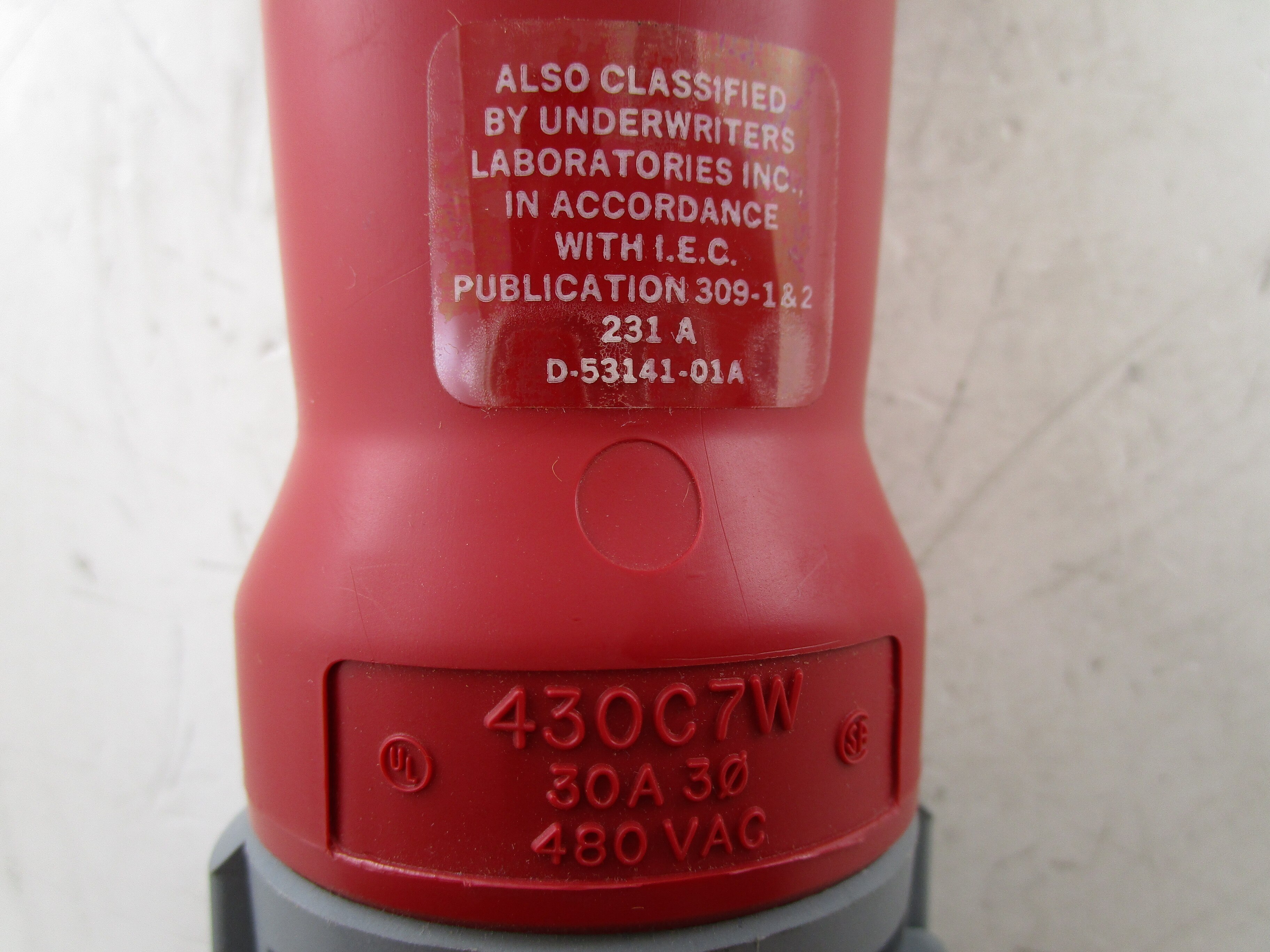 430C7W: HUBBELL, PIN AND SLEEVE WATERTIGHT CONNECTOR, IEC ...